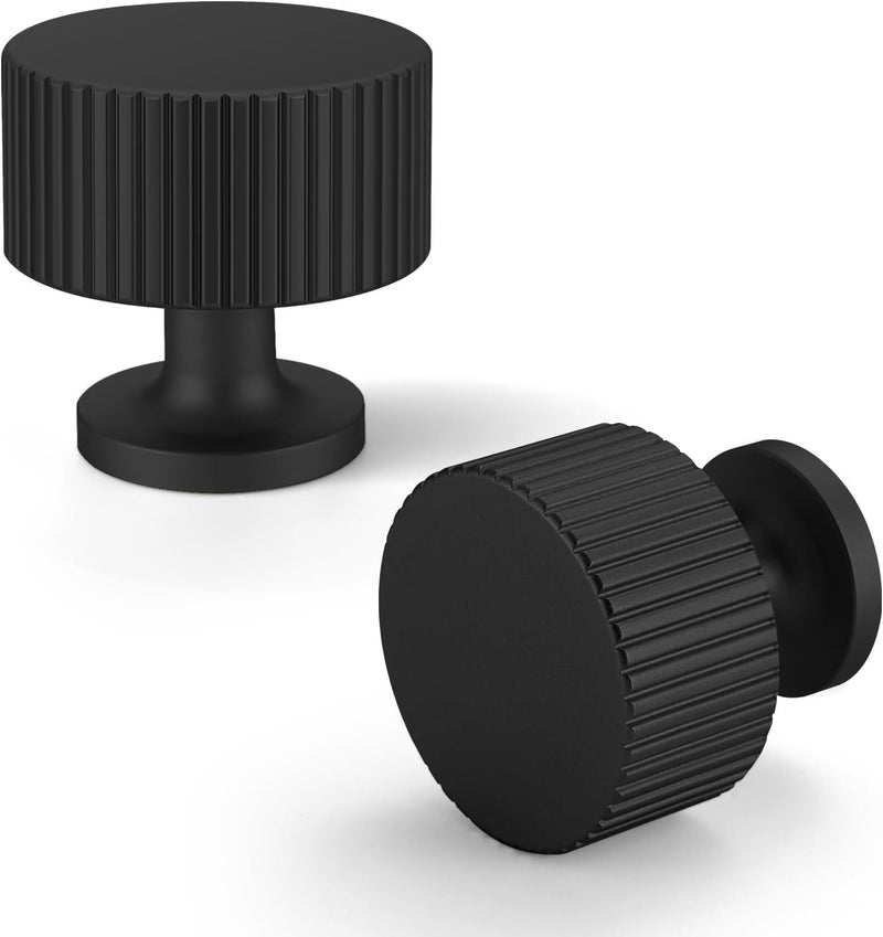 FAPUAL 20 Pack Matte Black Cabinet Knobs for Kitchen Cabinets and Dresser Drawers，Round Single Hole Hardware Handles Pulls，Cupboard Drawer Knob - Image 1